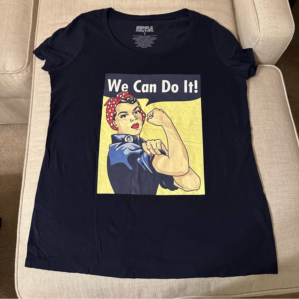 Torrid Rosie the Riveter Graphic Tee, Navy, EUC, Size 14-16
